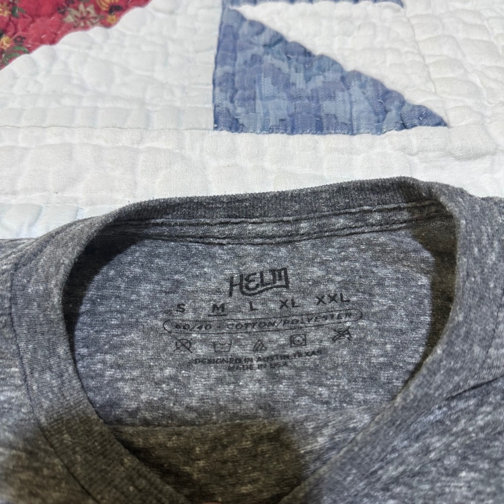 Helm ATX Pocket T-Shirt Gray Mens Large Austin Texas Heathered Tee - Picture 2 of 3